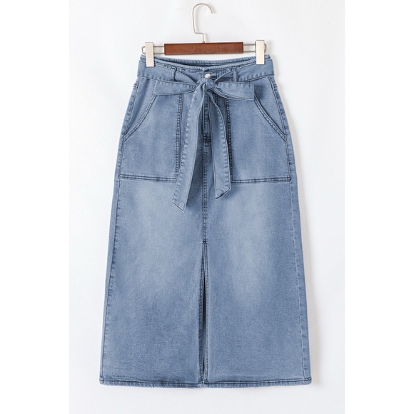 Belted Denim Skirt - Picture 3 of 4